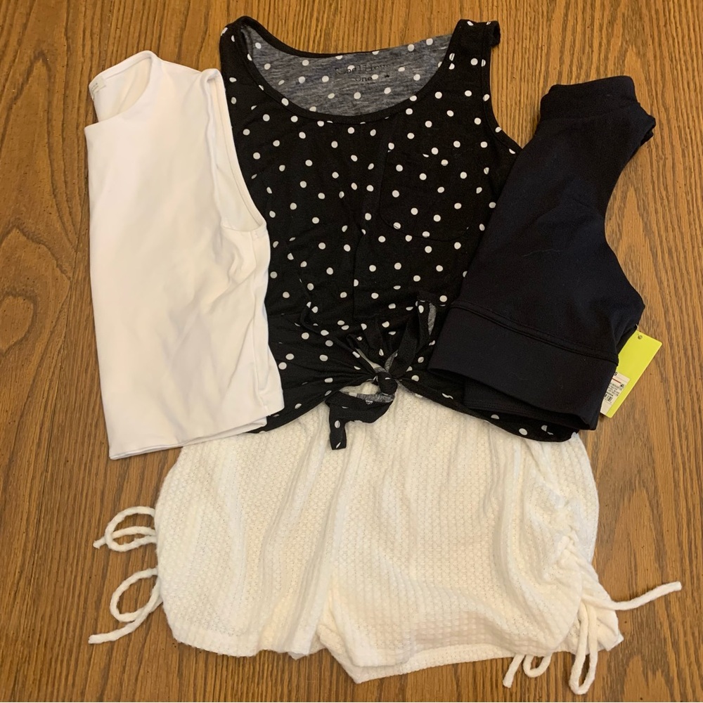 4 Piece Small Summer Bundle Tank, Crop Tops, and Shorts